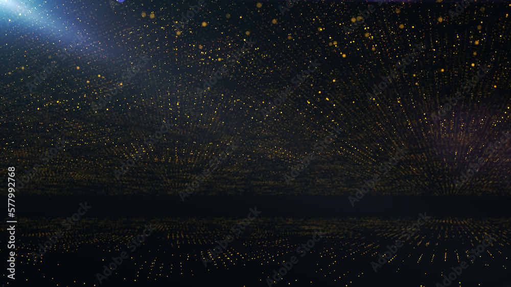 Wall mural particle background animation, futuristic mysterious flowing digital particles wave de-focus virtual