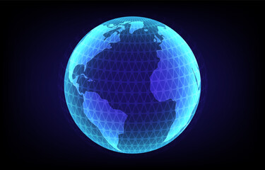 Global network connection. Communication technology for internet business. World map point. around planet Earth