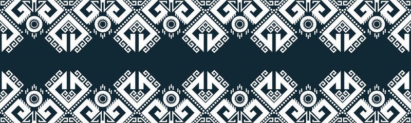 seamless pattern abstract ethnic geometric embroidery design repeating background texture in black and white.wallpaper and clothing. EP.48