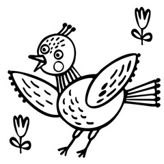 little bird on a white background