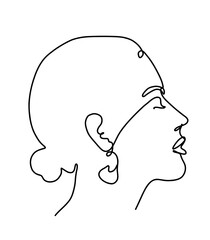 stylized female face. Modern one line art. The concept of female beauty, minimalist style.