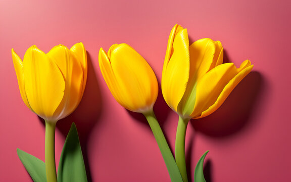 tulips on a background with place fort text created using AI generative tools