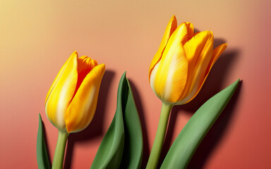 Naklejka premium tulips on a background with place fort text created using AI generative tools