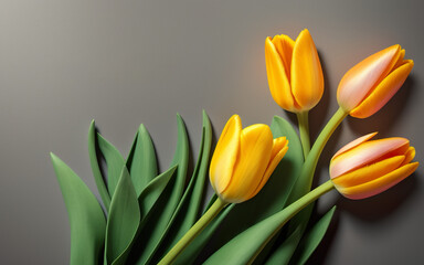 Fototapeta na wymiar tulips on a background with place fort text created using AI generative tools