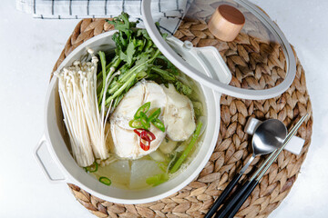 Today's dinner menu is cod soup