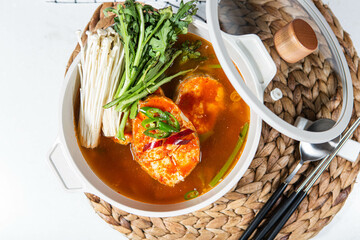 Today's dinner menu is cod soup