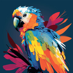 Colorful Parrot pop art style vector illustration © tanjidvect