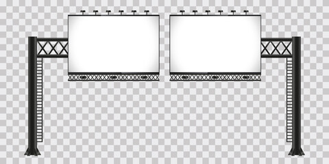 Two huge street board mockup used in advertising sign, LED sign, Street signage mock-up design, mock-up signboard, Empty 3d advertising banners