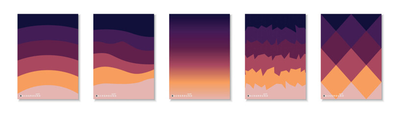 Collection of vector abstract templates, posters, placards, brochures, banners, flyers, backgrounds and etc. Contemporary minimal color gradient covers, prints, cards.