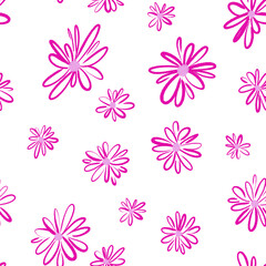 Fototapeta na wymiar seamless pattern. Seamless pattern with drawn bright flowers. Pattern for textiles, clothes, fabrics, postcards, banners, greetings.