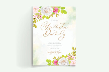 floral ornament wedding invitation card