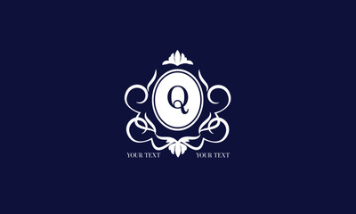 Luxury brand logo with letter Q. Vector concept monogram premium design for business, hotel, wedding services, boutique, jewelry and other brands.