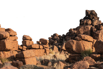 rocks in the desert on transparent background