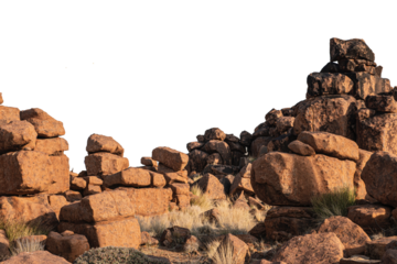 rocks in the desert on transparent background