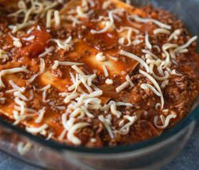 Home-made Italian Classic lasagna, for any one who need a stock image of not-so-good lasagna