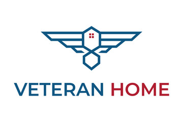 Obraz premium veteran home logo design vector template inspiration