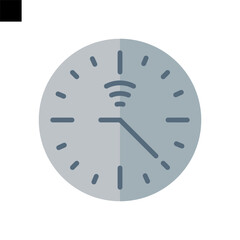 smart clock icon flat style vector