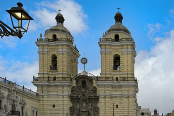 Fototapeta na wymiar Basilica and Convent of San Francisco of Lima, Façade, Lima, Peru
