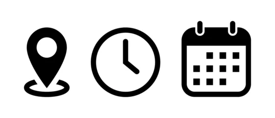 Foto op Canvas Address. time, and date icon vector. Event elements © Ka Han