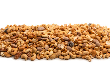 A group of almonds, pistachios, walnuts, macadamia, cashews.