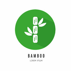 Bamboo logo. Illustration of bamboo in flat. Stock vector.