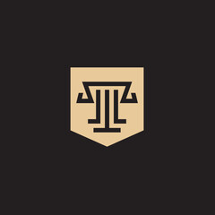 Gold Law is a logo design of a golden scale made from simple golden lines.