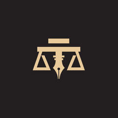 Gold Law is a logo design of a golden scale made from simple golden lines.