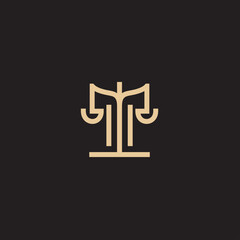 Fototapeta premium Gold Law is a logo design of a golden scale made from simple golden lines.