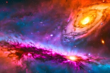 Colorful two galaxy 