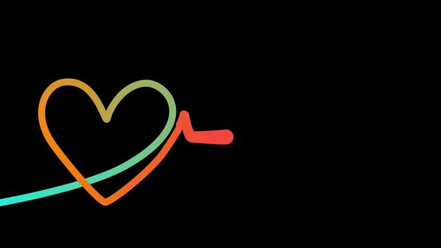 Ekg - electrocardiogram: Heartbeat Monitor in Glowing Red as 4k Rendered Animation Footage.