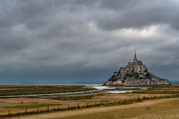 Cathedral At Mont Saint Michel, English Channel, Way of St. James, Route of Santiago de Compostela, Normandy, France
