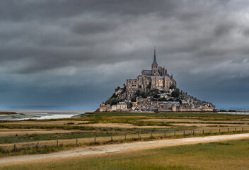 Cathedral At Mont Saint Michel, English Channel, Way of St. James, Route of Santiago de Compostela, Normandy, France