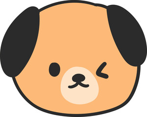 Cute dog face character illustration 