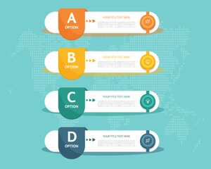 Four steps business infographics template vector illustration.