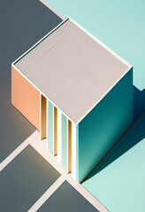 Exploring the Intersection of Minimalist Architecture and Abstract Art Through Pastel Drone Shots and Straight Lines