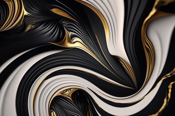 Marble texture swirl black white illustration.