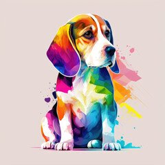 beagle dog cute cartoon colorful