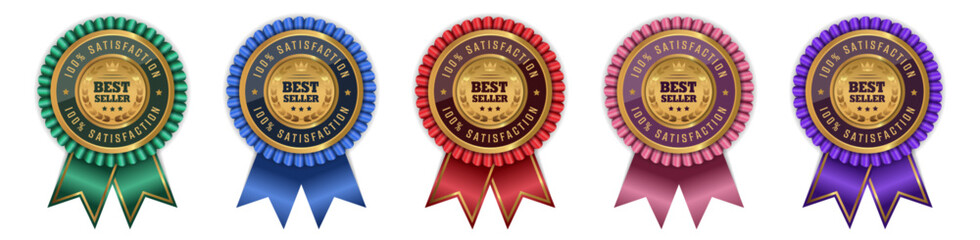Best seller gold sign, label template set.