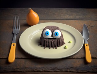 monsters cake on a plate