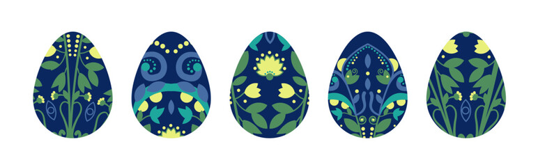 easter eggs with pattern