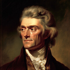 Portrait painting of Thomas Jefferson - obrazy, fototapety, plakaty