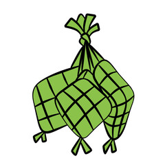 Ketupat food festival muslim flat vector element