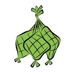 Ketupat food festival muslim flat vector element