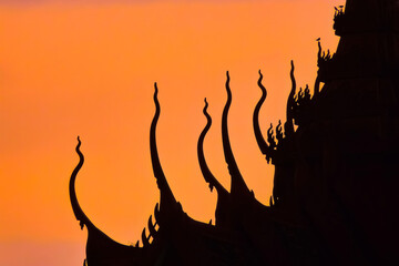 Silhouette of a temple in Cambodia