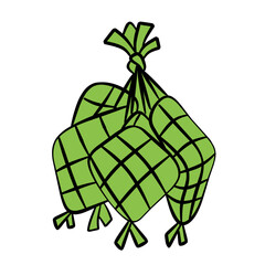 Ketupat food festival muslim flat vector element