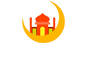 Obraz premium mosque illustration, mosque icon with elegant concept, perfect for ramadan design