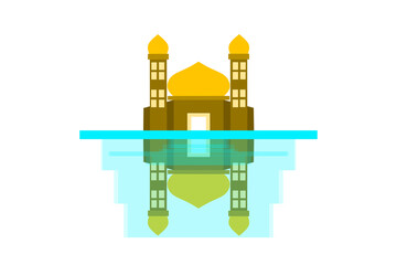 mosque illustration, mosque icon with elegant concept, perfect for ramadan design
