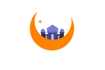 mosque illustration, mosque icon with elegant concept, perfect for ramadan design