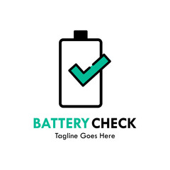 Battery check logo template illustration