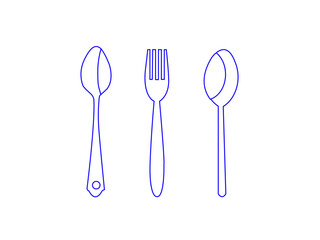 Fork and spoon icon, vector, flat design. Fork & Spoon Restaurant Icon. spoon vector illustration.